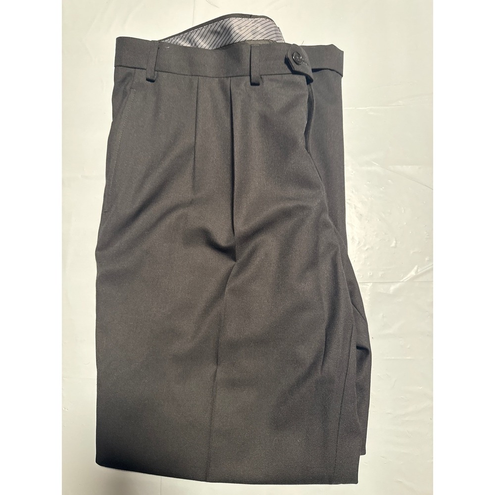Lauren Ralph‎ Lauren Mens Pleated Dress Pants Black 40W x 30L Slacks Trousers